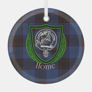Home Scottish Clan Tartan & Crest Glass Tree Decoration