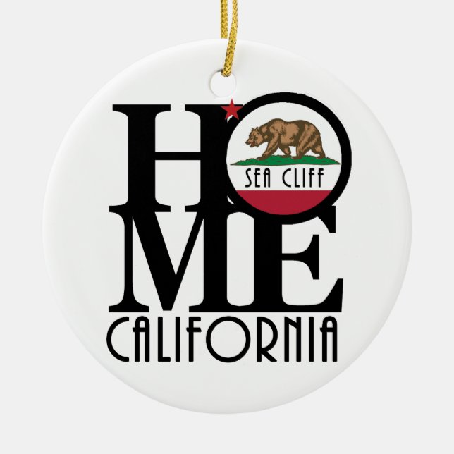 HOME Sea Cliff Ceramic Tree Decoration (Front)