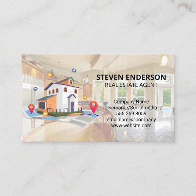 Home Search Illustrations | Properties Business Card (Front)