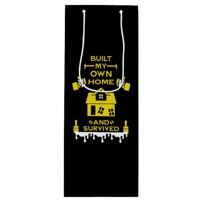 Home Self Build Congratulation Wine Gift Bag (Front)