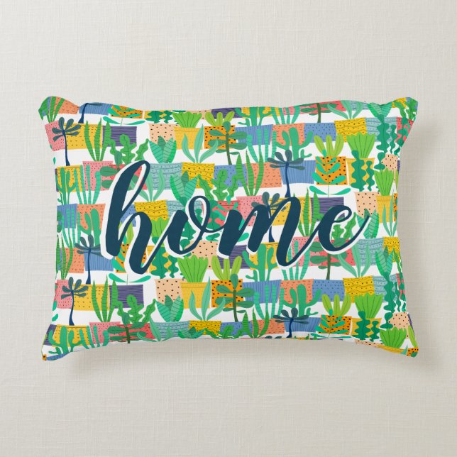 Home Sentiment Pots and Plants Decorative Cushion (Front)