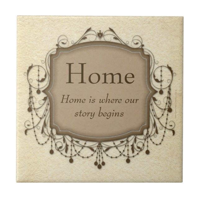 Home, Sentimental Message Chandelier Tile Plaque (Front)