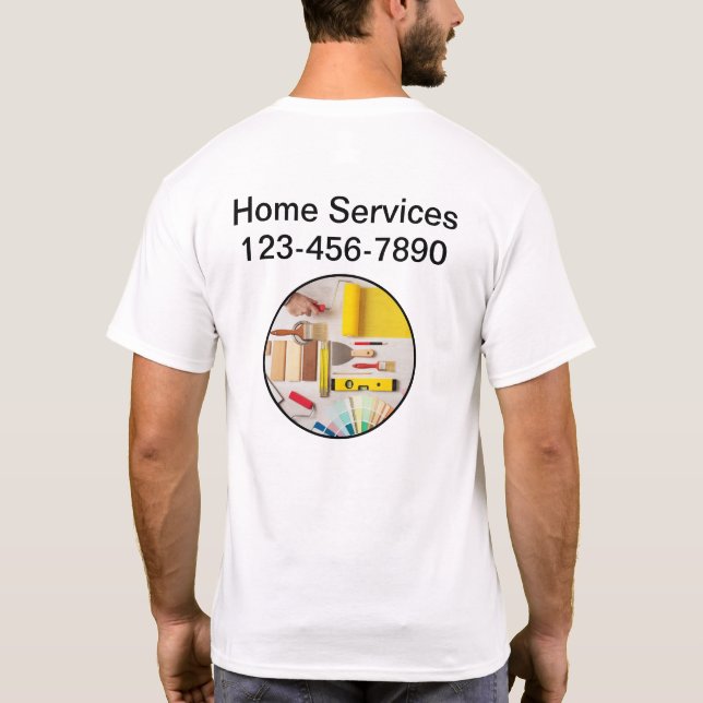 Home Services Business Logo Work Shirts (Back)