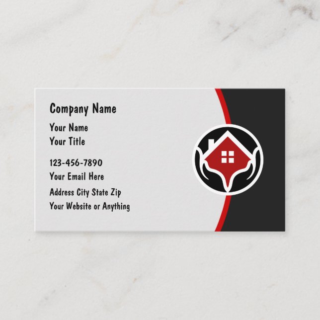 Home Services Modern Business Cards (Front)