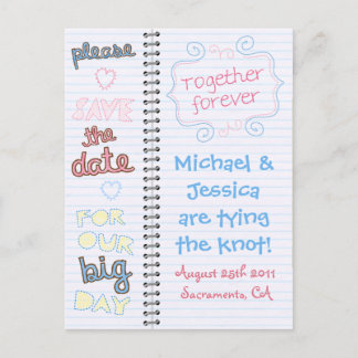 Home Sketch Save the Date Notebook Postcard