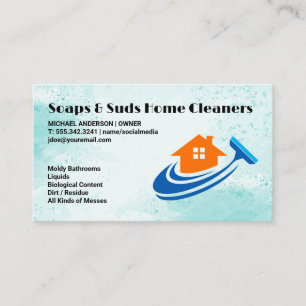 Home Squeegee Logo   Commercial Cleanings Business Card