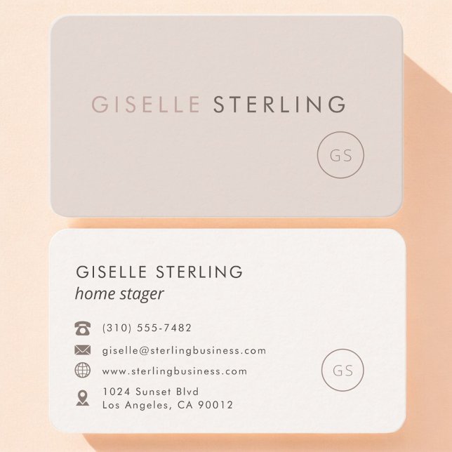 Home Stager Feminine Professional Business Card (Creator Uploaded)