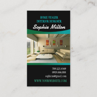 Home Stager Interior Designer Photo Template Business Card