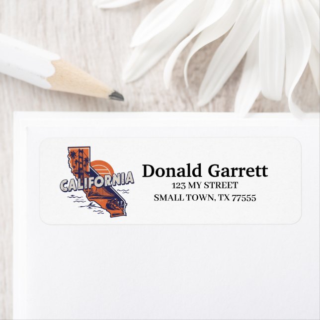 Home State California Retro Colour Address (Insitu)