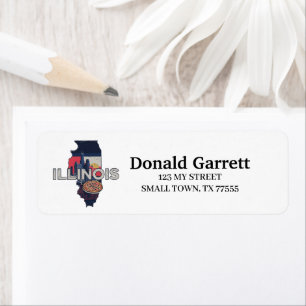 Home State Illinois Retro Colour Address