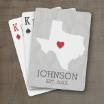 Home State Map Art - Custom Name Texas Playing Cards<br><div class="desc">Home is where the heart is! You can add the bride and groom names or last name or even your city to this whimsical design. To move the heart,  you must open the design tool to move it around.</div>