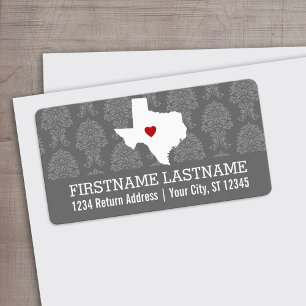 Home State Map Art - Custom Wedding Texas Label