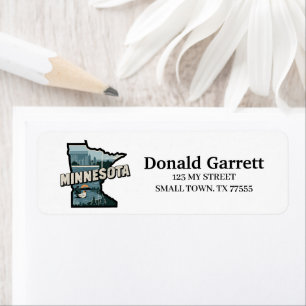 Home State Minnesota Retro Colour Address