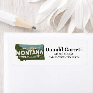 Home State Montana Retro Colour Address
