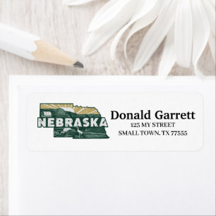 Home State Nebraska Retro Colour Address