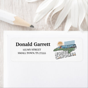 Home State North Carolina Retro Colour Address
