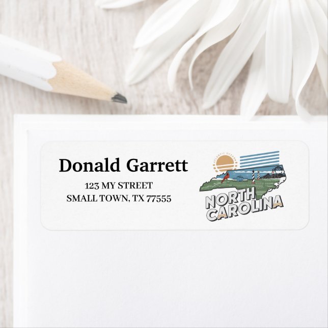 Home State North Carolina Retro Colour Address (Insitu)