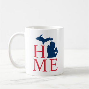 Home State of Michigan   Red White Blue City Heart Coffee Mug