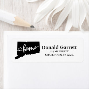 Home State Outline Heart Connecticut Address