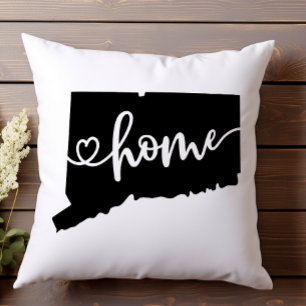Home State Outline Heart Connecticut Cushion