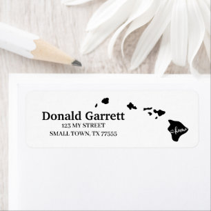 Home State Outline Heart Hawaii Address