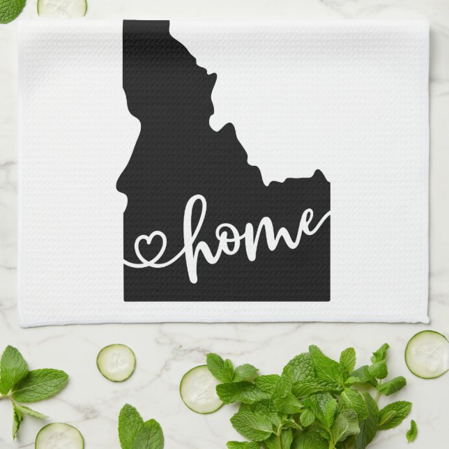 Home State Outline Heart Idaho Tea Towel (Folded)
