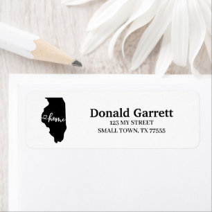 Home State Outline Heart Illinois Address
