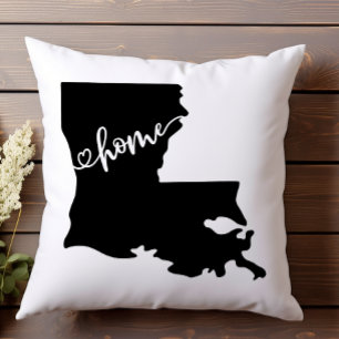 Home State Outline Heart Louisiana Cushion