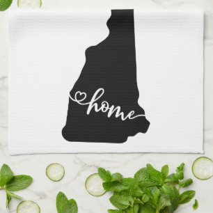 Home State Outline Heart New Hampshire Tea Towel