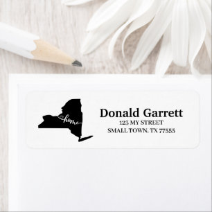 Home State Outline Heart New York Address