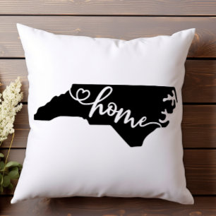 Home State Outline Heart North Carolina Cushion