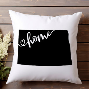 Home State Outline Heart North Dakota Cushion