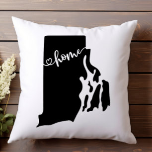 Home State Outline Heart Rhode Island Cushion