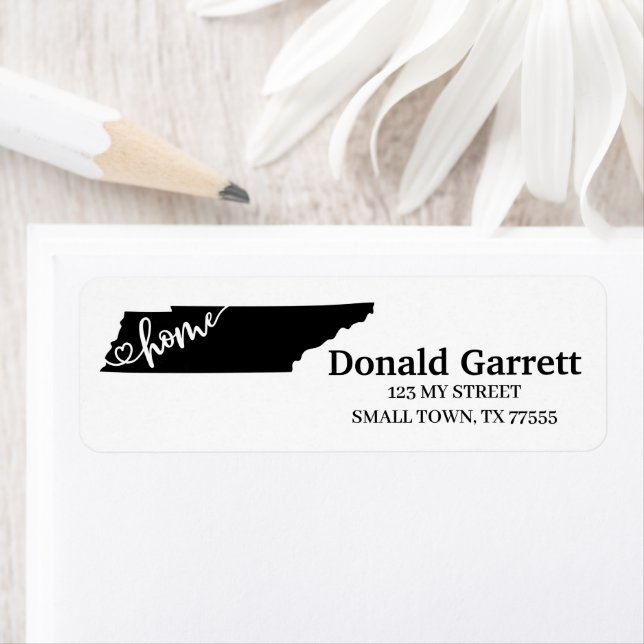 Home State Outline Heart Tennessee Address (Insitu)