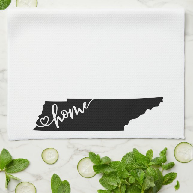 Home State Outline Heart Tennessee Tea Towel (Folded)
