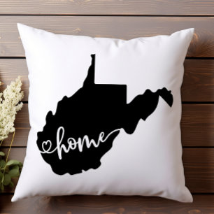 Home State Outline Heart West Virginia Cushion
