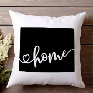 Home State Outline Heart Wyoming Cushion