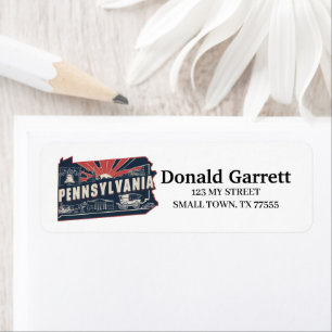 Home State Pennsylvania Retro Colour Address