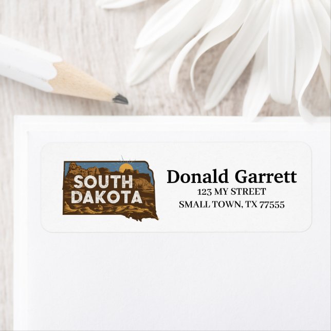 Home State South Dakota Retro Colour Address (Insitu)