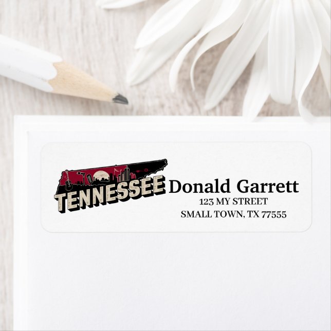 Home State Tennessee Retro Colour Address (Insitu)