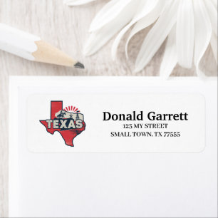 Home State Texas Retro Colour Address