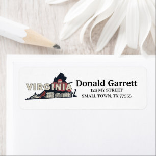 Home State Virginia Retro Colour Address