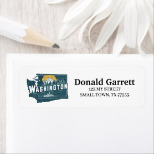 Home State Washington Retro Colour Address
