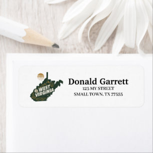 Home State West Virginia Retro Colour Address