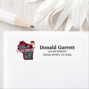 Home State Wisconsin Retro Colour Address