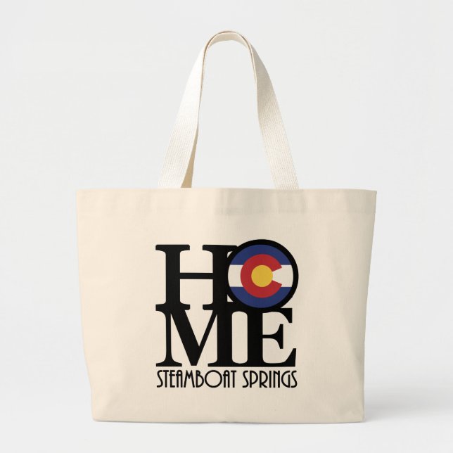 HOME Steamboat Springs Colorado Large Tote Bag (Front)