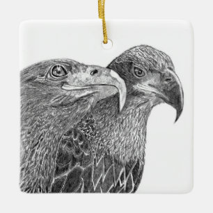 HOME STRONGER SWFL EAGLE NEST EAGLE EYE SPARKLE CERAMIC ORNAMENT