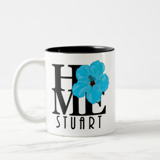 HOME Stuart Blue Hibiscus 11oz Two-Tone Coffee Mug