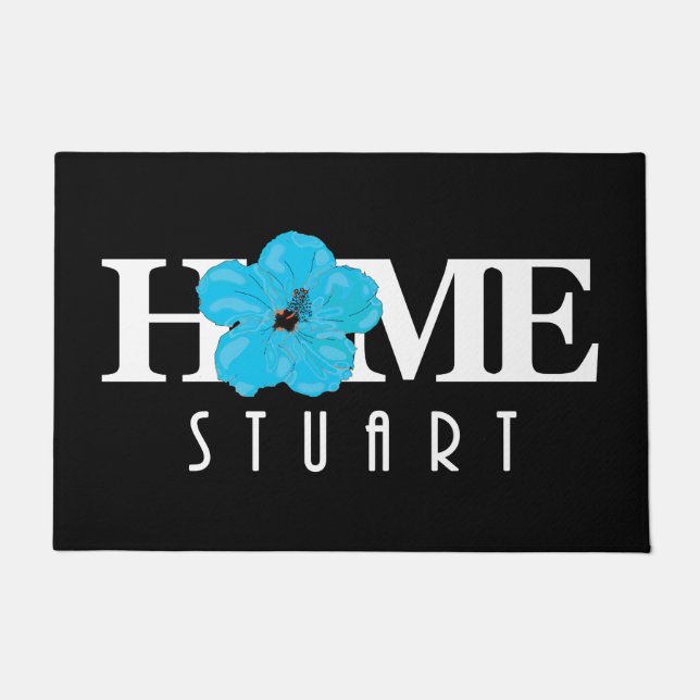 HOME Stuart Florida Blue Hibiscus  Doormat (Front)