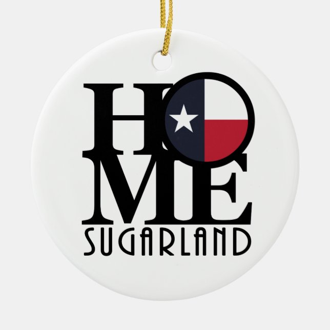 HOME Sugarland Texas Ceramic Tree Decoration (Front)